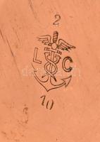 Jelzett (LC) réz teaforraló, kopásnyomokkal, m: 36 cm