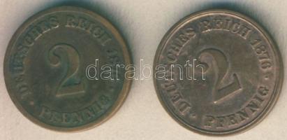 Német Birodalom / Császárság 1876A 2Pf T:3+ + 1876B 2Pf T:3