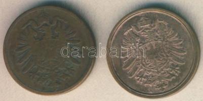 Német Birodalom / Császárság 1876A 2Pf T:3+ + 1876B 2Pf T:3