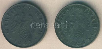 Német 3. Birodalom 1942B 10Pf h.k-tel T:3+ R! + 1943B 10Pf h.k-tel T:3+ R!