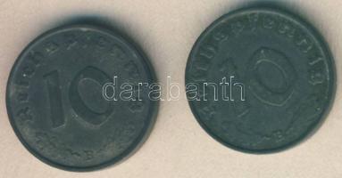 Német 3. Birodalom 1942B 10Pf h.k-tel T:3+ R! + 1943B 10Pf h.k-tel T:3+ R!