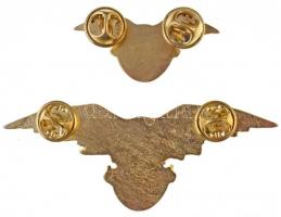 DN "A Turul Őrzője" aranyozott, zománcozott jelvény (2x) klf méretben (30x76mm és 17x41mm)...