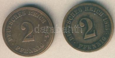 Német Birodalom/Császárság 1875C 2Pf T:3  + 1875J 2Pf T:3