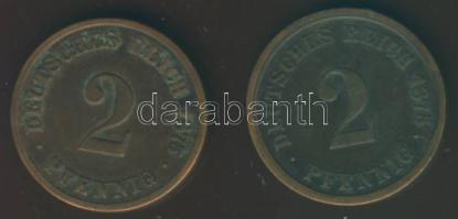 Német Birodalom/Császárság 1875C 2Pf   + 1875D 2Pf T:3/3-