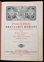 Psalterium breviarii Romani. Regensburg - Róma, 1912, Friedrich Pustet. Sérült gerincű bőrkötésben.