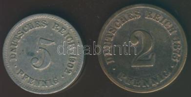 Német Birodalom / Császárság 1875C 2Pf + 1902G 5Pf T:3+