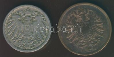 Német Birodalom / Császárság 1875C 2Pf + 1902G 5Pf T:3+