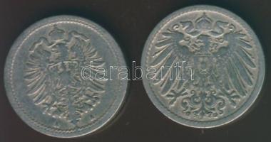 Német Birodalom/Császárság 1874A 5Pf T:3-  + 1897G 5Pf T:3