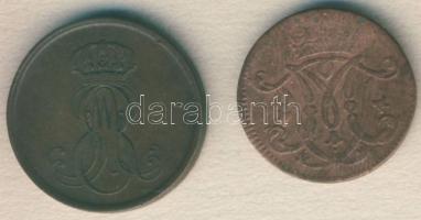 Német Államok/Hannover 1851B 2Pf T:3 + Német Államok/Köln 1765. 1/4 Stuber T:3