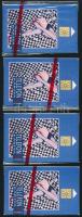 1992 K. Némethy - Vető absztrakt festmények. Használatlan, sorszámozott telefonkártya, bontatlan csomagolásban. 4 db