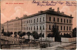 1907 Dés, Dej; M. kir. honvéd laktanya. Gálócsi Samu kiadása / K.u.K. military barracks (fa)