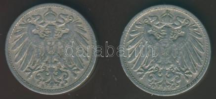 Német Birodalom/Császárság 1896E 10Pf + 1904G 10Pf T:3