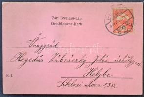 El ne felejts. Kinyitható zárt levelezőlap. Térhatású litho üdvözlőlap / Love greeting, pop-up foldi...