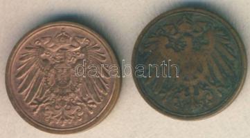 Német Birodalom / Császárság 1898F 1Pf T:3+ + 1899E 1Pf T:3