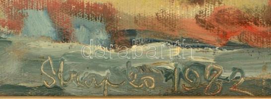 Ondrej Strapko (?-?): Vár, olaj, fa, jelzett, keretben, 45×63 cm