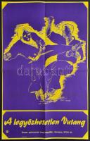 1983 A legyőzhetetlen Vutang, kínai kalandfilm plakátja, hajtott, 56×38 cm