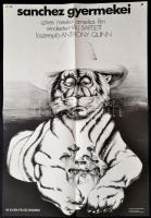 1981 Rényi Katalin (1951-): Sanchez gyermekei, plakát, hajtott, 58×38 cm