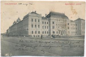 1908 Kolozsvár, Cluj; Igazságügyi Palota. Emil Fischer felvétele, Jos. Drotleff kiadása / Palace of Justice (vágott / cut)
