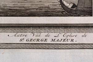 cca 1715-1750 Domenico Lovisa (1690 k.-1750 k.): Velence: Ecclesia S. Georgii Majoris rézmetszet, pa...