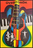 1981 Üvegtörők, angol zenés film plakát, rendezte: Brian Gibson, hajtott, 58x39 cm