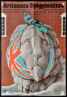 1982 Britannia Gyógyintézet, színes angol filmszatíra plakát, hajtott, 60×40 cm