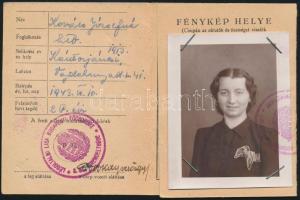 1943 Légoltalmi Liga fényképes igazolvány