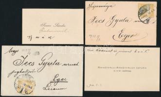 1913 2 db névjegykártya rajta saját kezű újévi üdvözletekkel, közte arnótfalvi Arnótfalvy István cs. és kir. vezérőrnagy névjegykártyájával, borítékokkal.