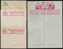 cca 1930 Magyar-lengyel cserkészkör 10 db hasznáaltlan levélpapír és boríték. Többféle