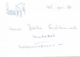 Juan Antonio Samaranch a Nemzetközi Olimpiai Bizottság elnökének és Aján Tamásnak a Magyar Olimpiai ...