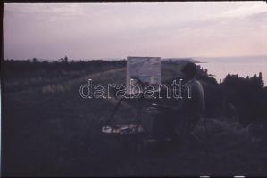 cca 1960-19770 Siófok, kikötő, hajók, móló, stb., 16 db diapozitív kocka, 3,5×3,5 cm