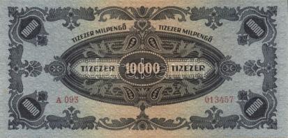 1946. 10.000MP (7x) egymásutáni, ill. kisugrású sorszámokkal T:II+ Csak egyszer hajtva, törve nem!