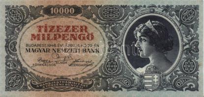 1946. 10.000MP (7x) egymásutáni, ill. kisugrású sorszámokkal T:II+ Csak egyszer hajtva, törve nem!