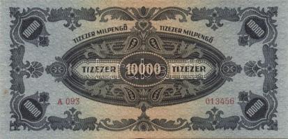 1946. 10.000MP (7x) egymásutáni, ill. kisugrású sorszámokkal T:II+ Csak egyszer hajtva, törve nem!