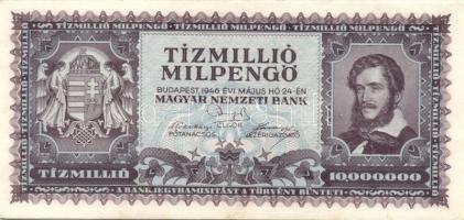 1946. 100.000BP (1x) + 1000.000MP (2x) + 10.000.000MP (2x) Összesen 5db! T:II+ Csak egyszer hajtva, ...