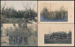 cca 1914-1918 Német katonák, 6 db fotólap, 9×14 cm