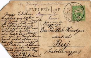 1909 Ibrány, M. Kir. Csendőrségi laktanya, kakastollas csendőrök (EM)