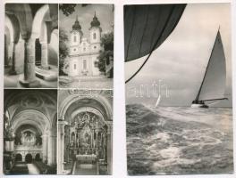 11 db MODERN magyar városképes lap a Balatonról / 11 modern Hungarian town-view postcards from Lake ...