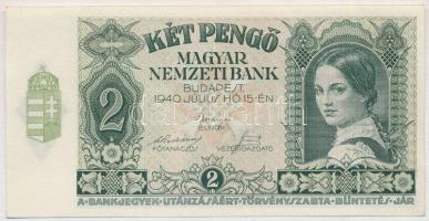 1940. 2P J782 010954 T:I,I- Hungary 1940. 2 Pengő J782 010954 C:UNC,AU  Adamo P2