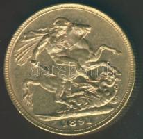 Nagy-Britannia 1891. 1S Au Viktória 7,9881g T:2-/3+ kis ph.