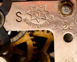 Díszes német utazóóra, működik, m: 18 cm