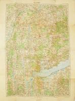 1918 Pápa és Balaton-felvidék környékének katonai térképe, kiadja: M. Kir. Állami Térképészet, 64×46 cm