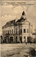 1924 Szilágysomlyó, Simleu Silvaniei; Casa de pastrare a Judetului Crasna / Krasznamegyei Takarékpénztár, üzletek. Kiadja Gr. Avram / Crasna County savings bank, shops (fl)