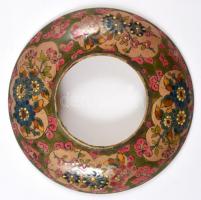 cca 1890 Fischer gyűrű (petróleumlámpához), kézzel festett porcelánfajansz, jelzett, apró lepattanás...