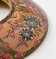cca 1890 Fischer gyűrű (petróleumlámpához), kézzel festett porcelánfajansz, jelzett, apró lepattanás...
