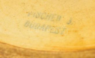 cca 1890 Fischer gyűrű (petróleumlámpához), kézzel festett porcelánfajansz, jelzett, apró lepattanás...