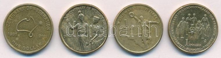 Ausztrália 2001á2009. 1$ (4xklf) emlékkiadások T:2 Australia 2001-2009. 1 Dollar (4xdiff) commemorative issues C:XF