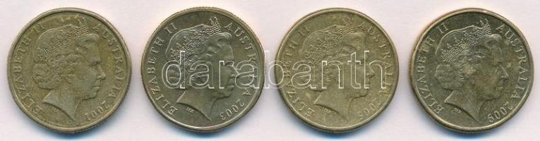 Ausztrália 2001á2009. 1$ (4xklf) emlékkiadások T:2
Australia 2001-2009. 1 Dollar (4xdiff) commemora...