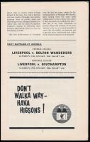 1968 Ferencváros FTC - Liverpool (1:0) labdarúgó mérkőzés meccsfüzete 10p. / Football match programm...