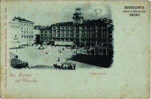 Trieste, Trieszt; Piazza grande. Bensdorps reiner holländischer Cacao advertisement (EK)