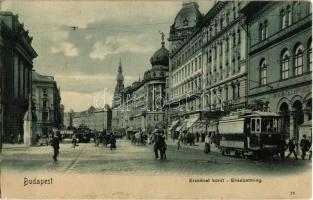 Budapest VIII. Erzsébet körút (Blaha Lujza tér), villamos a Boráros tér felé (EK)